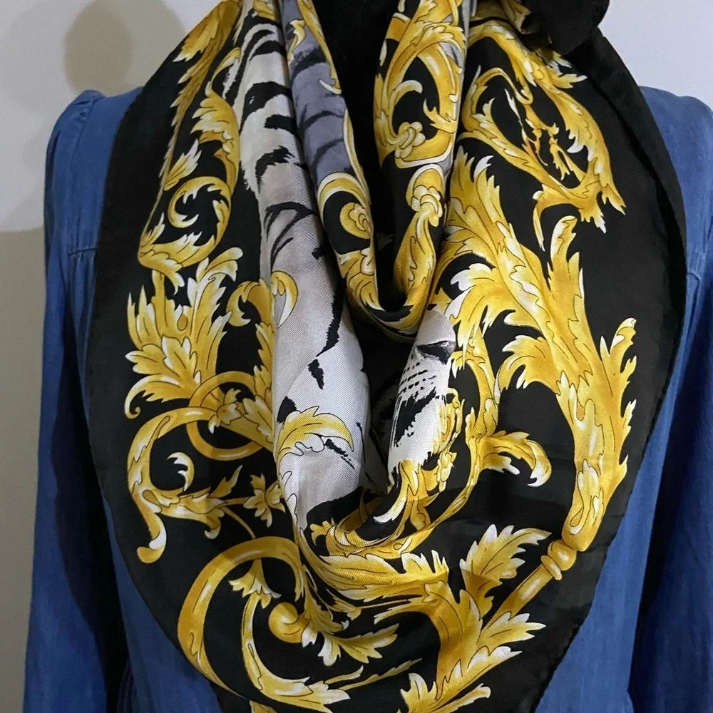 Gold silk scarf